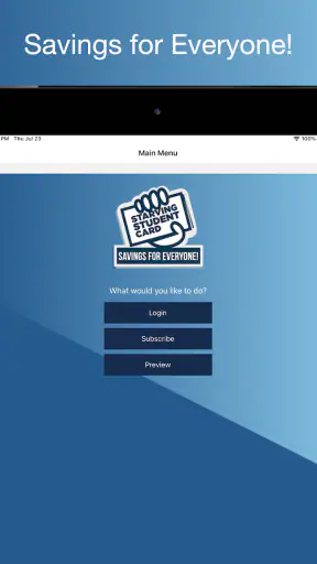 Starving Student Card App screenshot