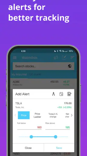 Stock Alerts BG(Alarm/Tracker) screenshot