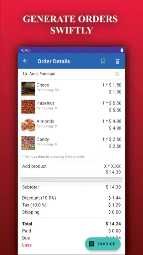 Store Manager: stock and sales screenshot