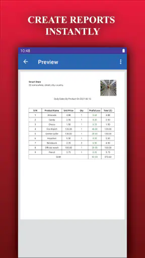 Store Manager: stock and sales screenshot