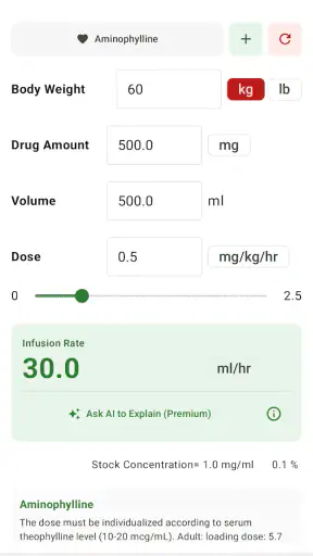 Super Infusion Calculator screenshot