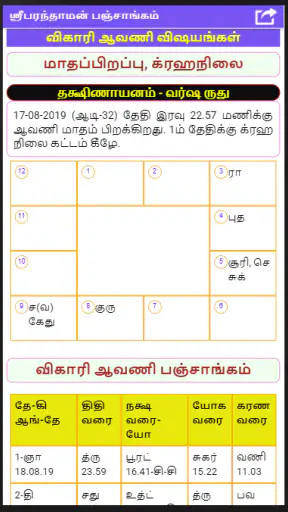 Tamil Calendar Panchangam screenshot
