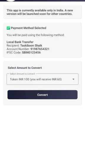 Taskizy Reward Converter screenshot