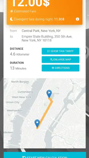 Taxi-Calculator screenshot