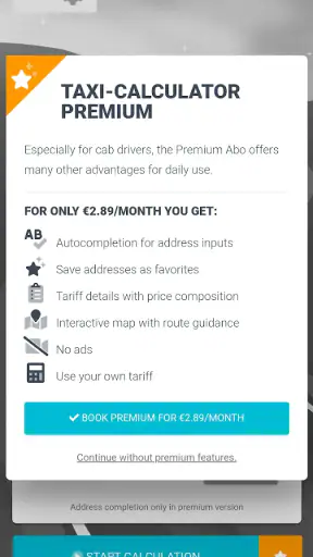 Taxi-Calculator screenshot