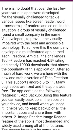 Tech-Freedom: blind toolkit screenshot