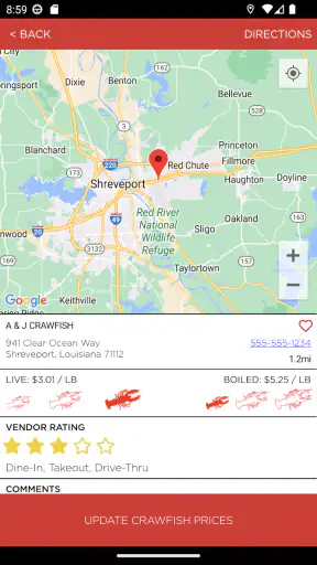 The Crawfish App screenshot