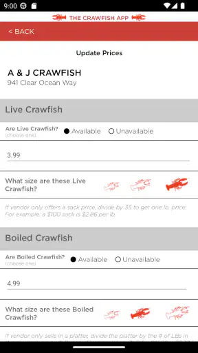 The Crawfish App screenshot