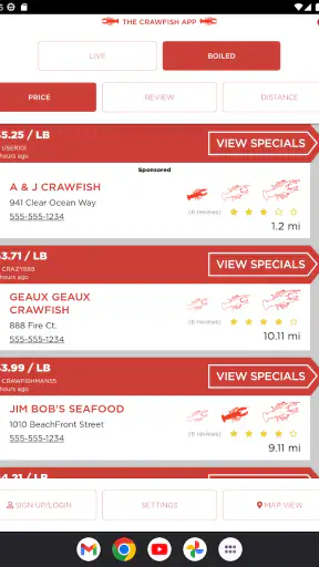 The Crawfish App screenshot