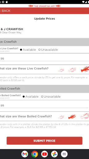 The Crawfish App screenshot