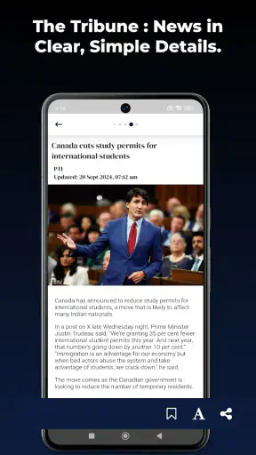 The Tribune, Chandigarh, India screenshot