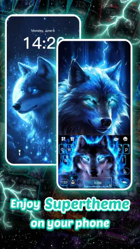 Thunder Neon Wolf कीबोर्ड screenshot