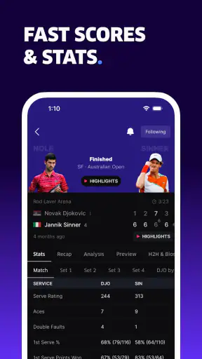 TNNS: टेनिस लाइव स्कोर screenshot