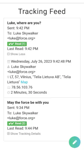 Track - Email Tracking screenshot