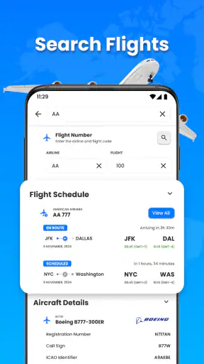 Track flight status live plane screenshot