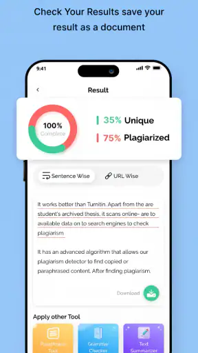 Turnitin plagiarism checker screenshot