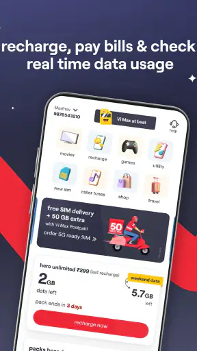 Vi: Recharge & Payments screenshot