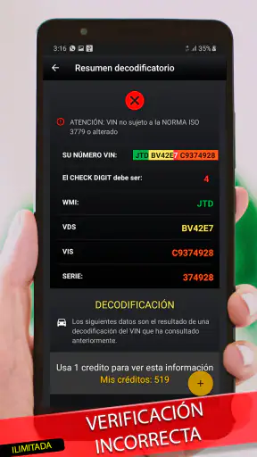 VIN Number Check - APU screenshot