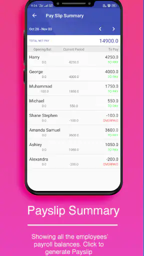 Wage Plus Payroll : Attendance screenshot