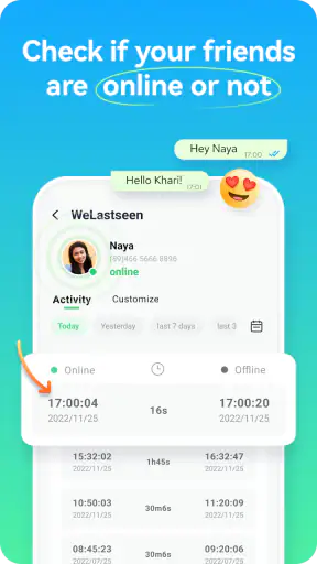 WeLastseen: Chat App ट्रैकर screenshot