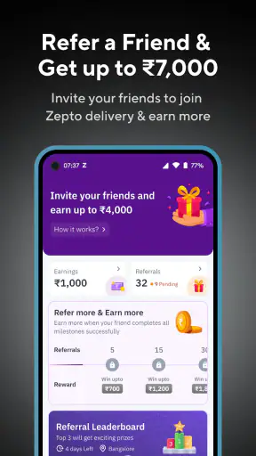 Zepto Delivery Partner App screenshot