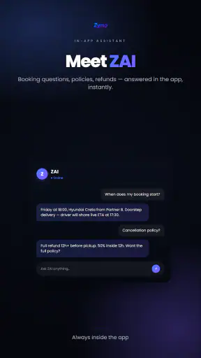 Zymo: Self Drive Car Rental screenshot