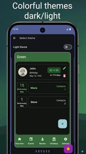 कैलेंडर और नाम दिवस screenshot