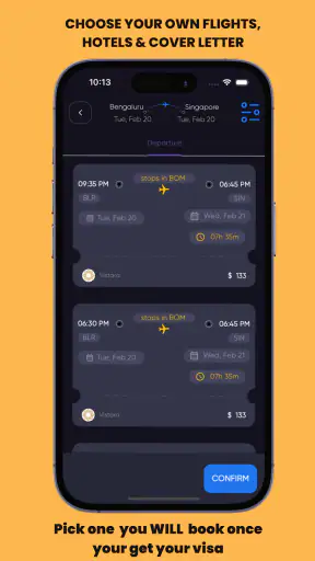 फ्लाइट यात्रा कार्यक्रम बनाएं screenshot