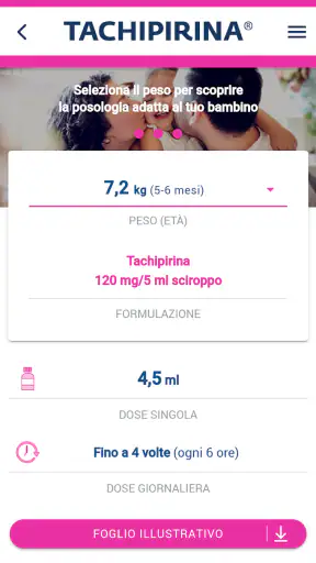 App Dosaggi Tachipirina screenshot