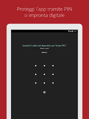 Aruba PEC screenshot