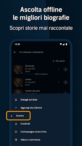 Audible: audiolibri e podcast screenshot