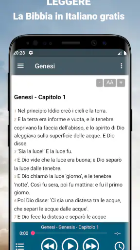Audio Bibbia Italiano mp3 app screenshot