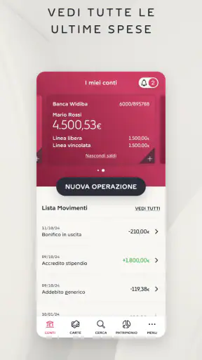 Banca Widiba screenshot