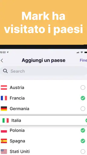 been: segna paesi visitati screenshot