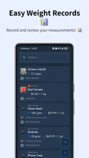 Bilancia digitale intelligente screenshot