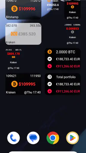 Bitcoin Ticker Widget screenshot