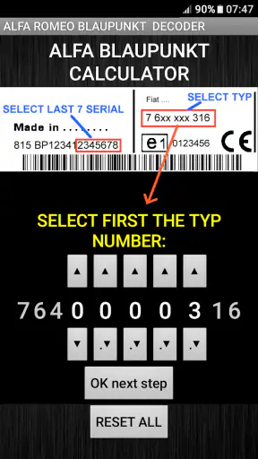 Blaupunkt Alfa RadioCodeDecode screenshot