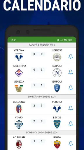 Calcio in diretta Serie A screenshot
