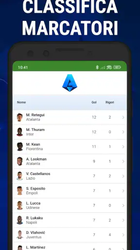 Calcio in diretta Serie A screenshot