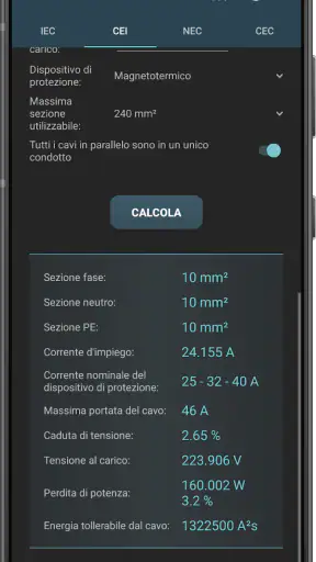 Calcoli Elettrici screenshot