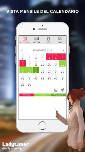 Calendario di mestruazioni screenshot