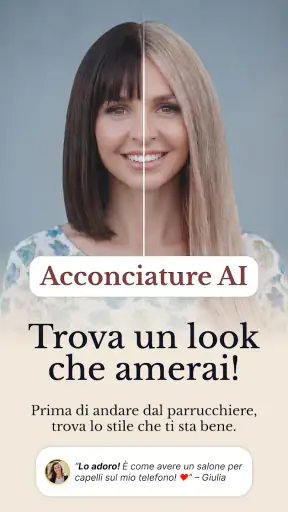 Cambio colore capelli con IA screenshot