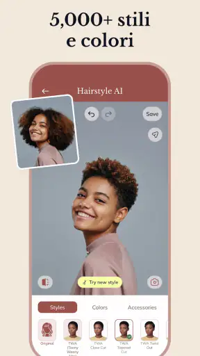 Cambio colore capelli con IA screenshot
