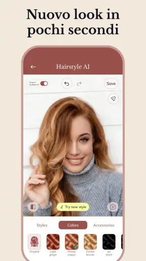 Cambio colore capelli con IA screenshot