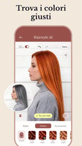 Cambio colore capelli con IA screenshot