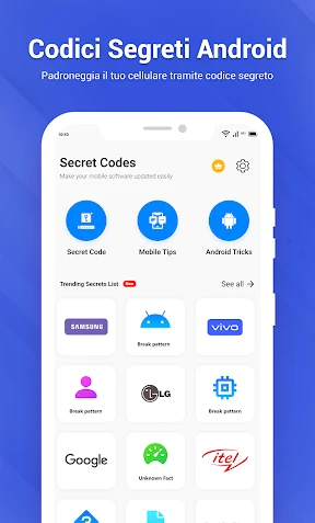 Codici segreti e hack mobili screenshot