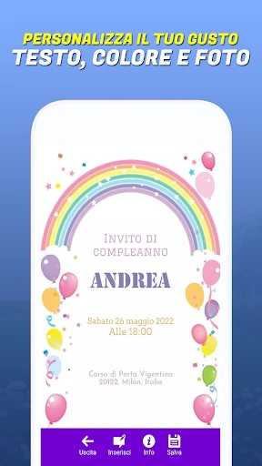 Crea biglietti d'invito screenshot