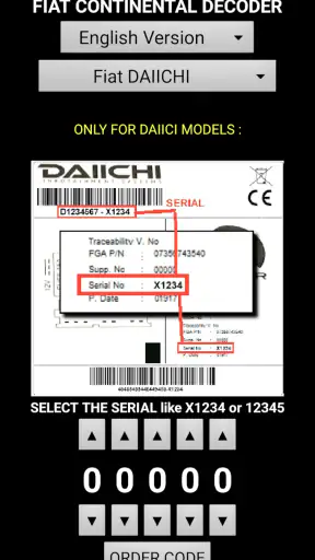 FiatContinental Radio Code A2C screenshot