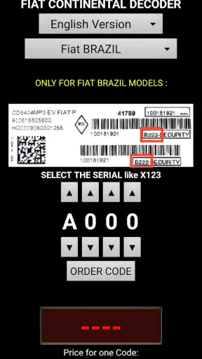 FiatContinental Radio Code A2C screenshot