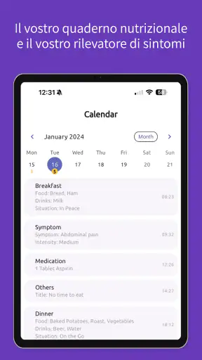 FoodLog - Diario alimentare screenshot